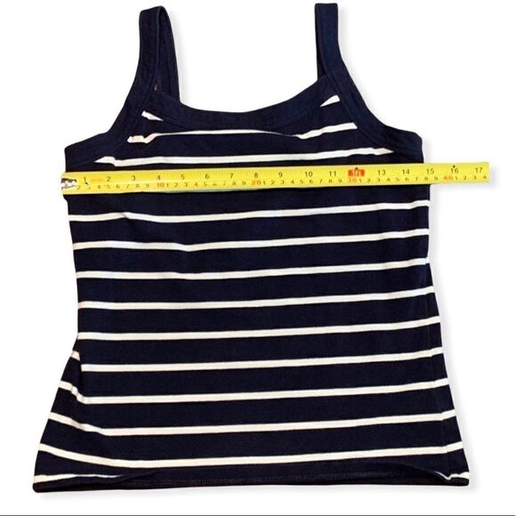 LIZ Claiborne Navy Striped Cotton Tank - Picture 6 of 7